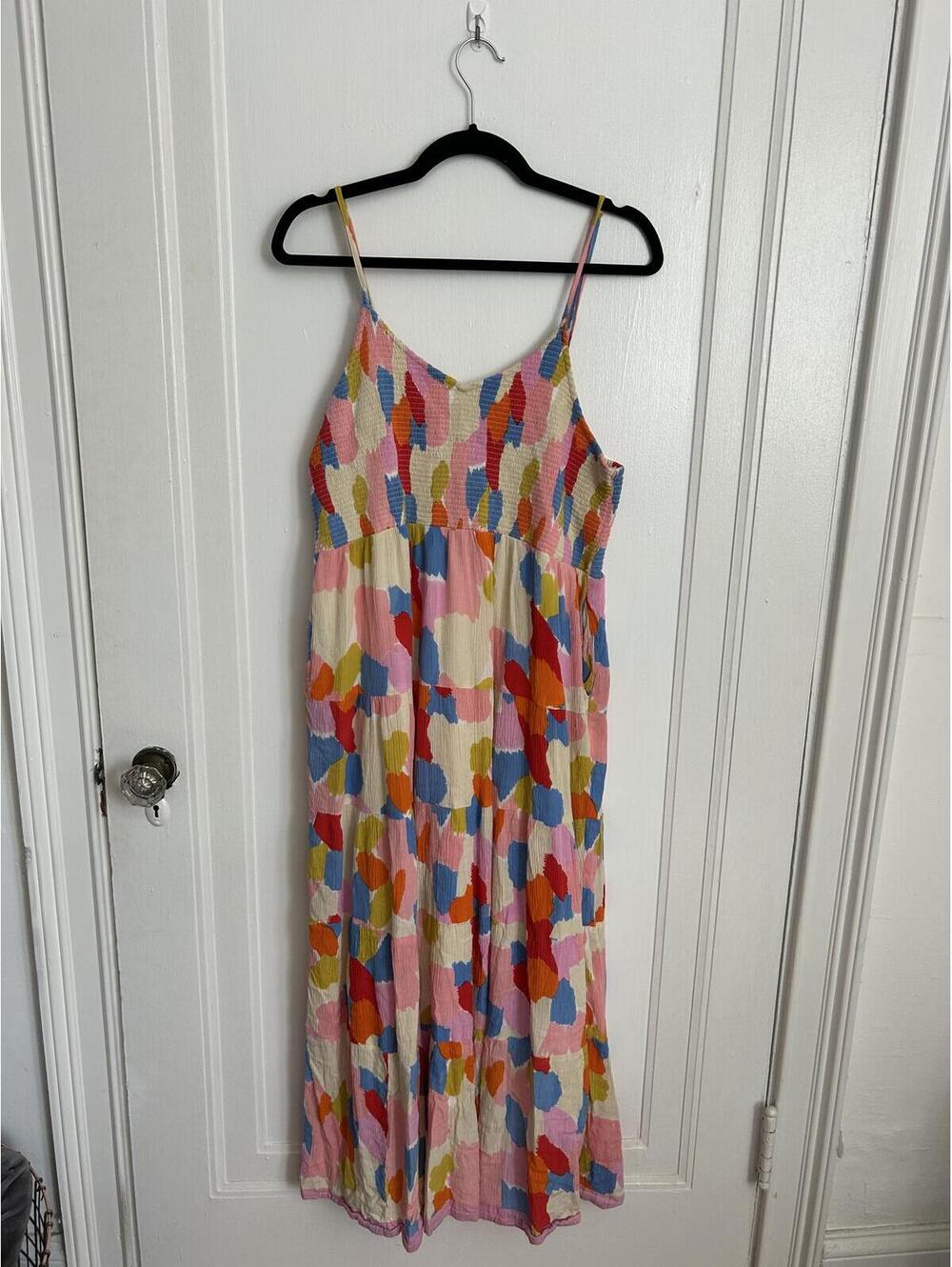 THML XL Colorful Smocked Maxi Dress